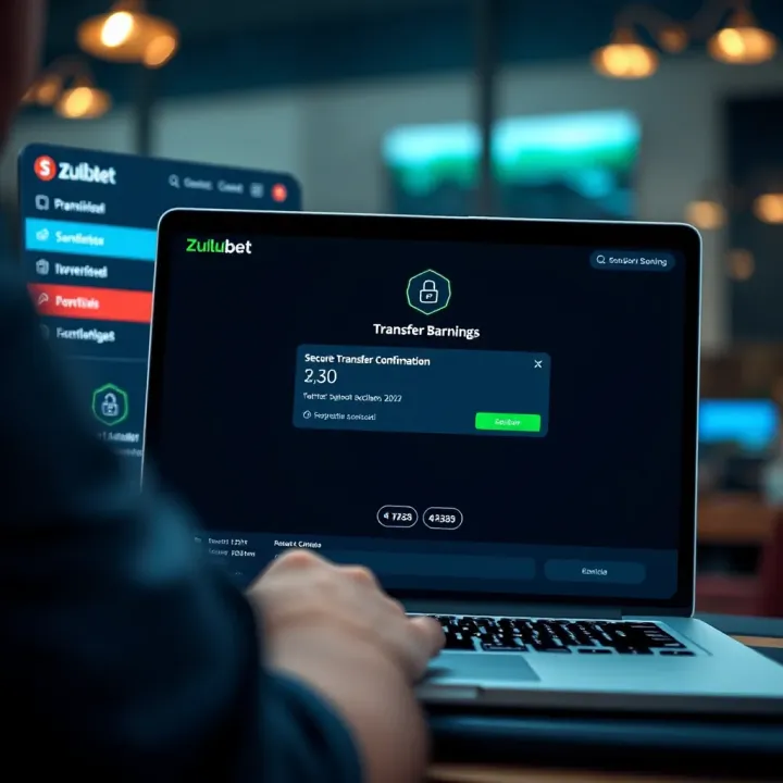 Secure online banking dashboard showing transfer confirmation screen