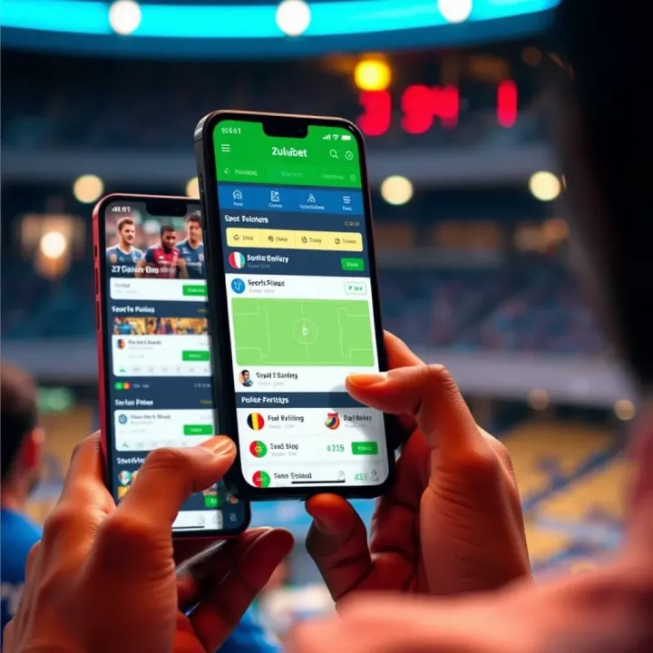 User navigating Zulubet mobile app interface with sports betting options