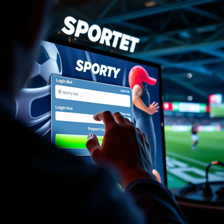 User entering login credentials on Sporty Bet platform in Nigeria