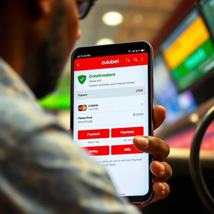 Secure Payment Confirmation on Zulubet App Secure transaction confirmation with payment methods displayed for Nigerian users