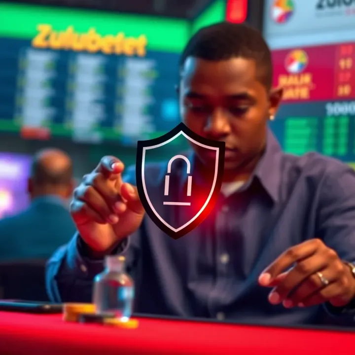 Illustration of secure mobile betting with shield icon representing safety and data protection