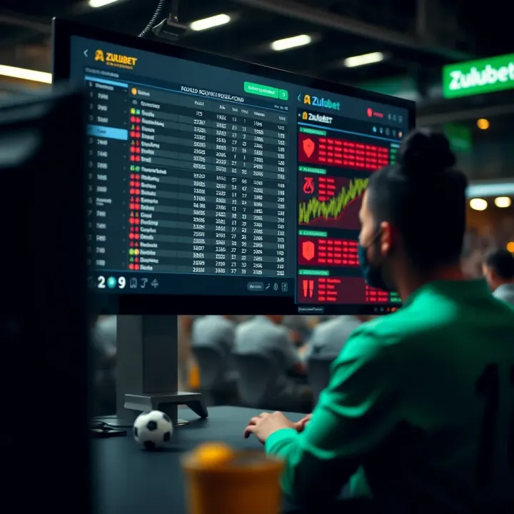 Visual representation of football match booking code data with charts and statistics on a digital screen