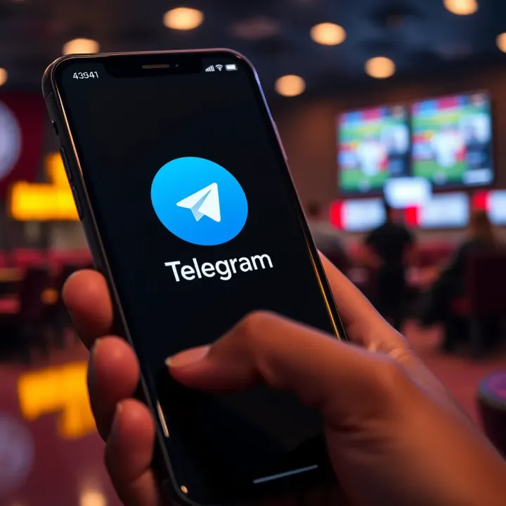 Accessing Zulubet Sure Booking Codes via Telegram Telegram logo displayed on a smartphone screen symbolizing access to Zulubet sure booking codes