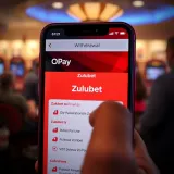 Mobile phone screen showing Zulubet app withdrawal options to OPay wallet