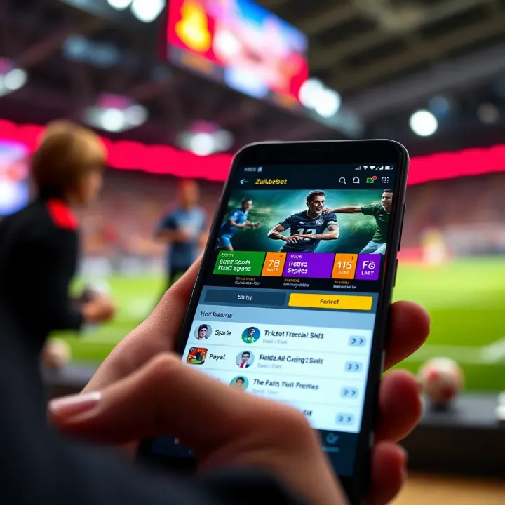 Zulubet Android App Interface Showcasing Betting Features Smartphone screen displaying the Zulubet app interface with sports betting options