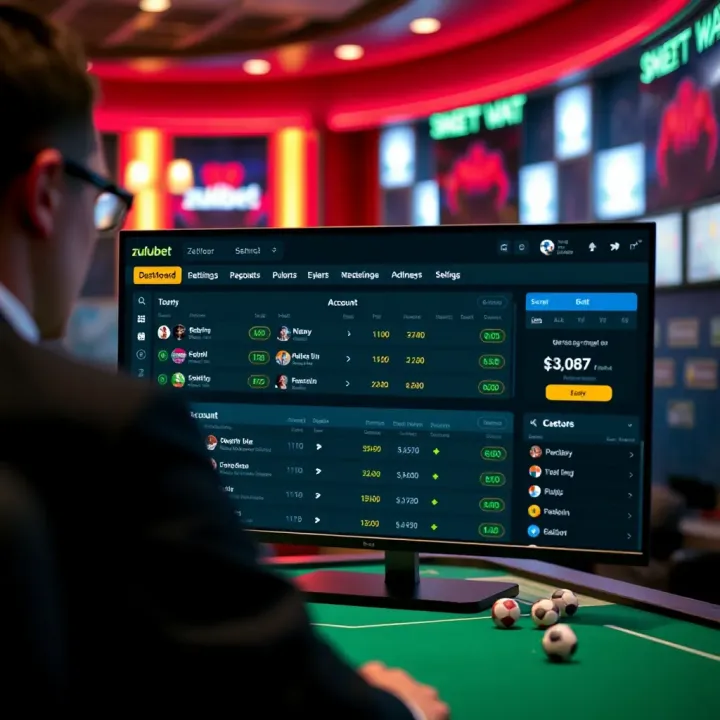 Navigating the Zulubet Bet Platform Dashboard overview of Zulubet Bet with betting options and account information