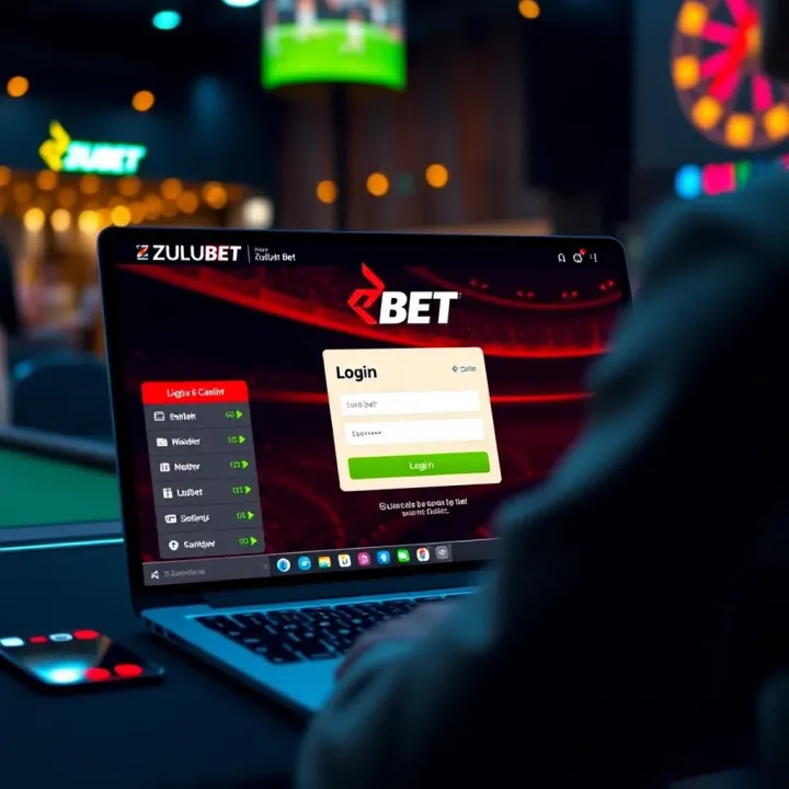 Accessing Zulubet Bet Login Interface User logging into Zulubet Bet platform on a laptop showing the login screen