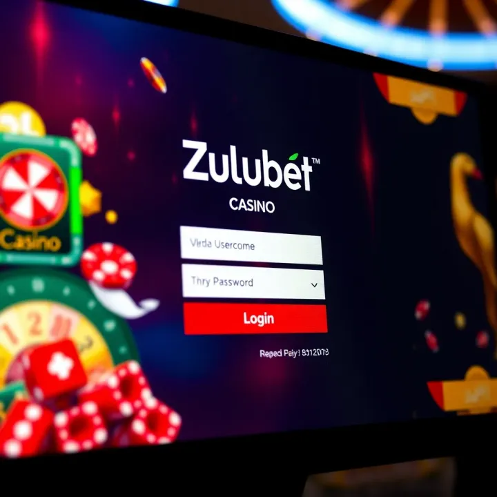 Login screen of an online casino platform with username and password fields