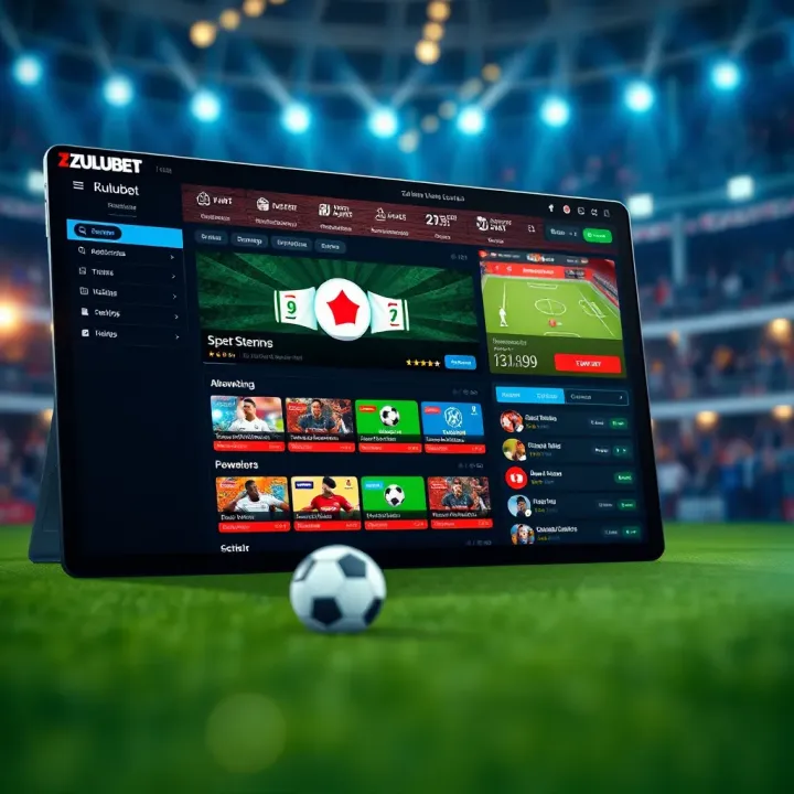 Zulubet Platform with Live Streaming and Betting Features User interface of Zulubet website showing live soccer streaming and betting options